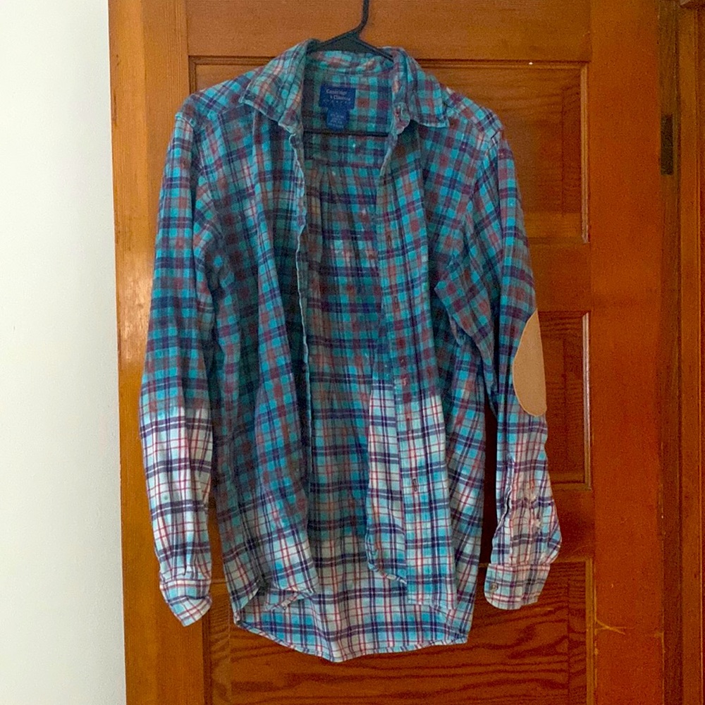 Vintage- Bleach Dyed- Oversized Flannel
